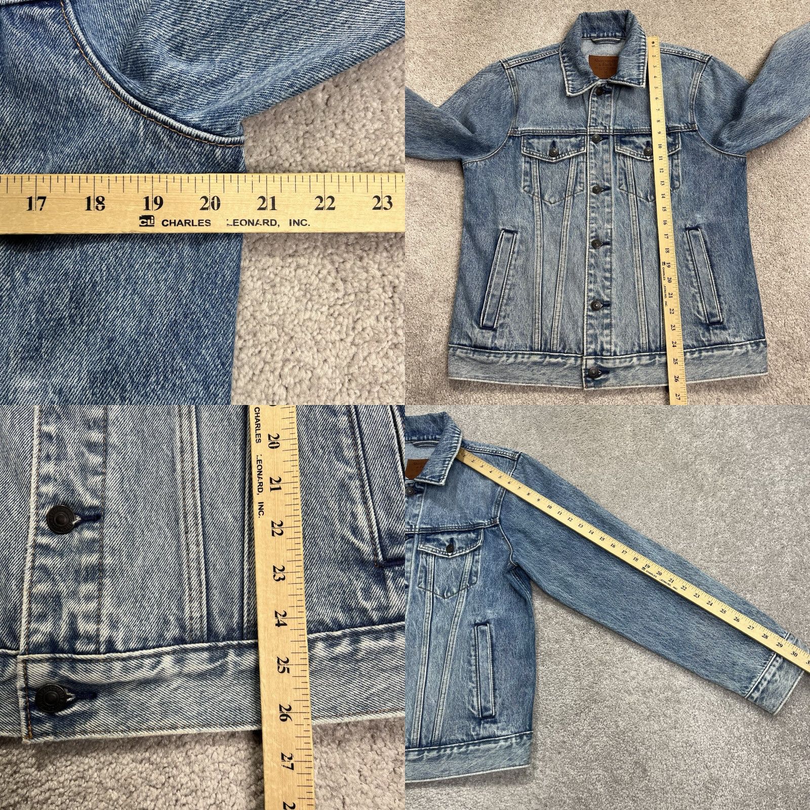 Abercrombie & Fitch Abercrombie & Fitch Denim Jean Jacket Mens Medium Classic Trucker Button Up Workwear Shirt Size US 31 - 9 Thumbnail