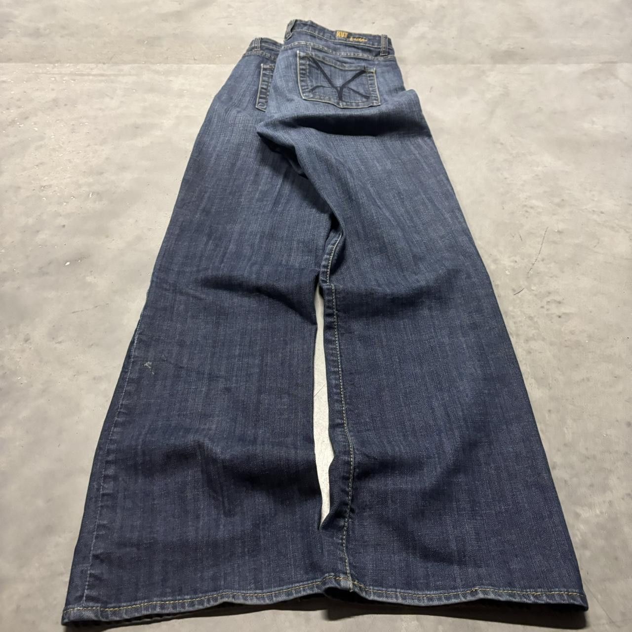 Japanese Brand × Vintage Crazy Vintage Y2K/2000s Grunge Dark Wash Bootcut Denim Jeans! Size US 34 / EU 50 - 4 Thumbnail