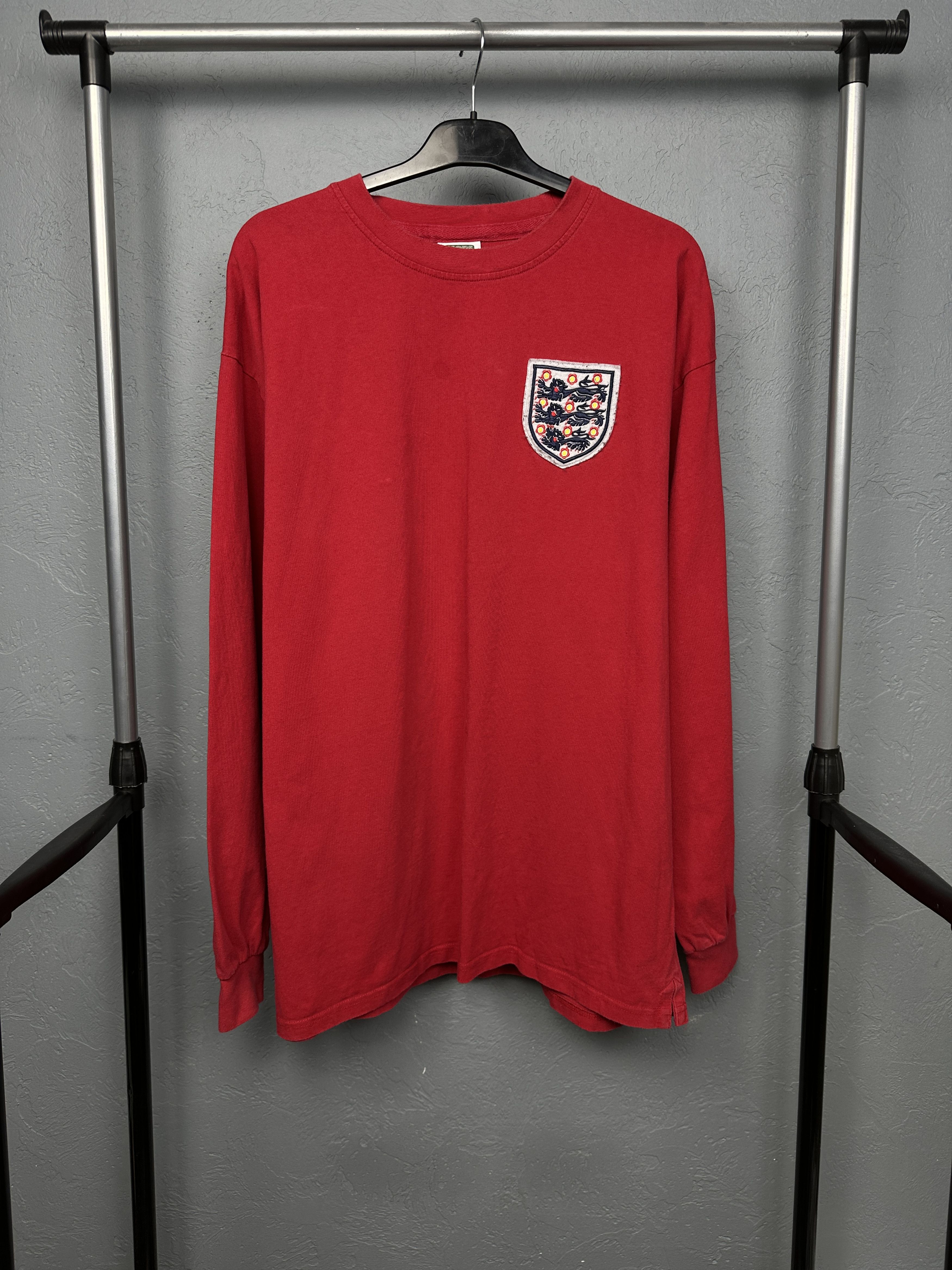 Umbro Score Draw England Vintage Mens Long Sleeve T-Shirt Size US L / EU 52-54 / 3 - 1 Thumbnail