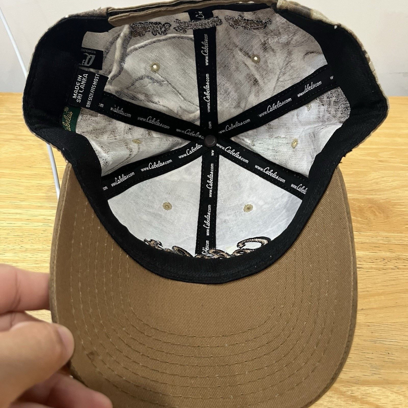 Cabelas Cabela’s Hunting Fishing Camo Cap Green Yellow Logo Size ONE SIZE - 4 Thumbnail