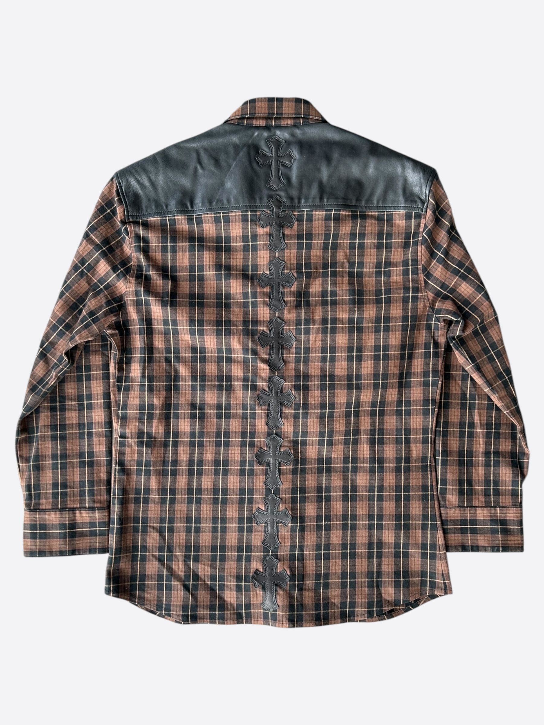 Chrome Hearts Chrome Hearts Brown & Black Leather Cross Patch Flannel Size US S / EU 44-46 / 1 - 2 Thumbnail