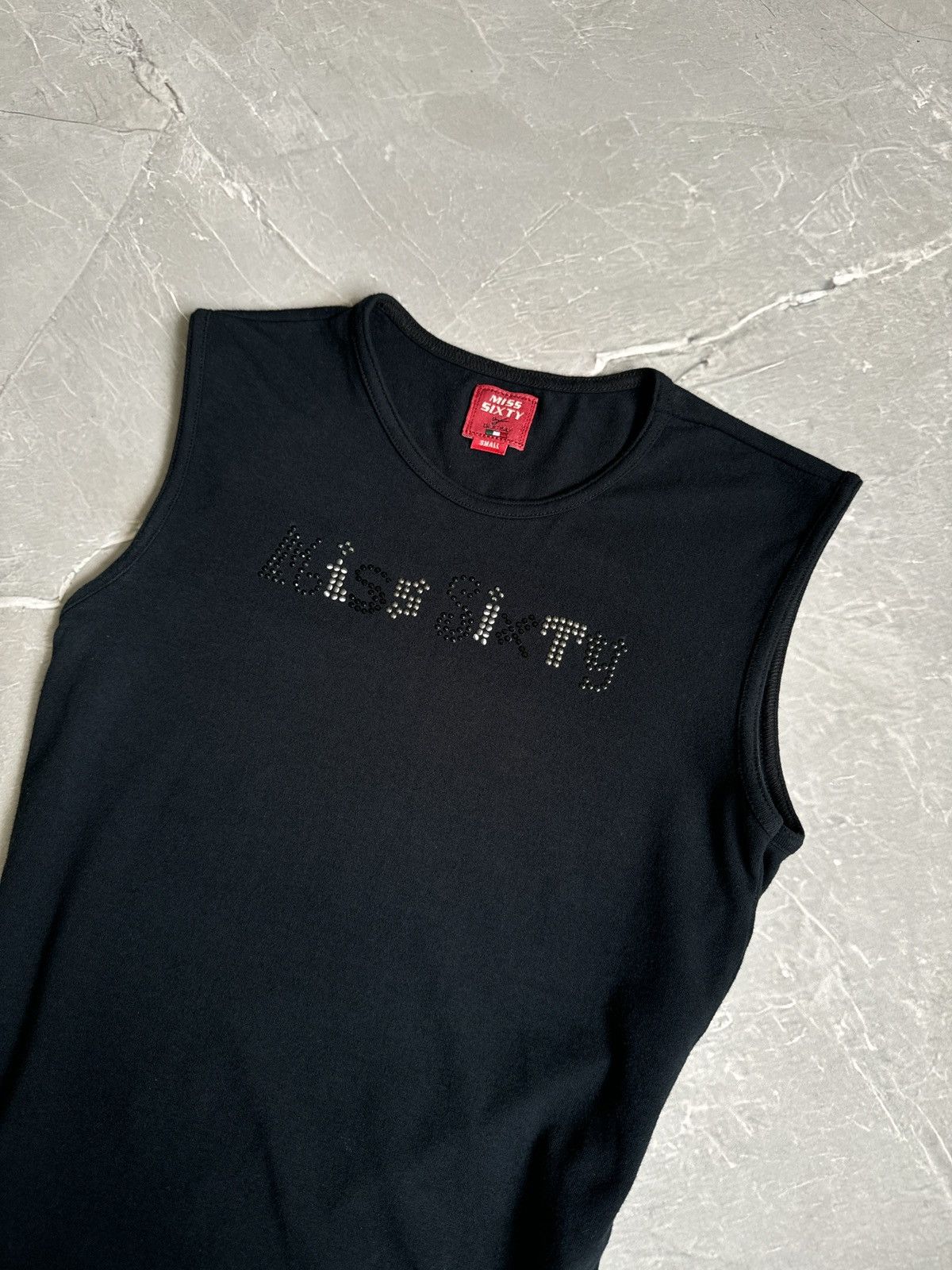 Miss Sixty Vintage Miss Sixty Studded Rhinestones Logo Crop Top Y2K Size S / US 4 / IT 40 - 6 Thumbnail