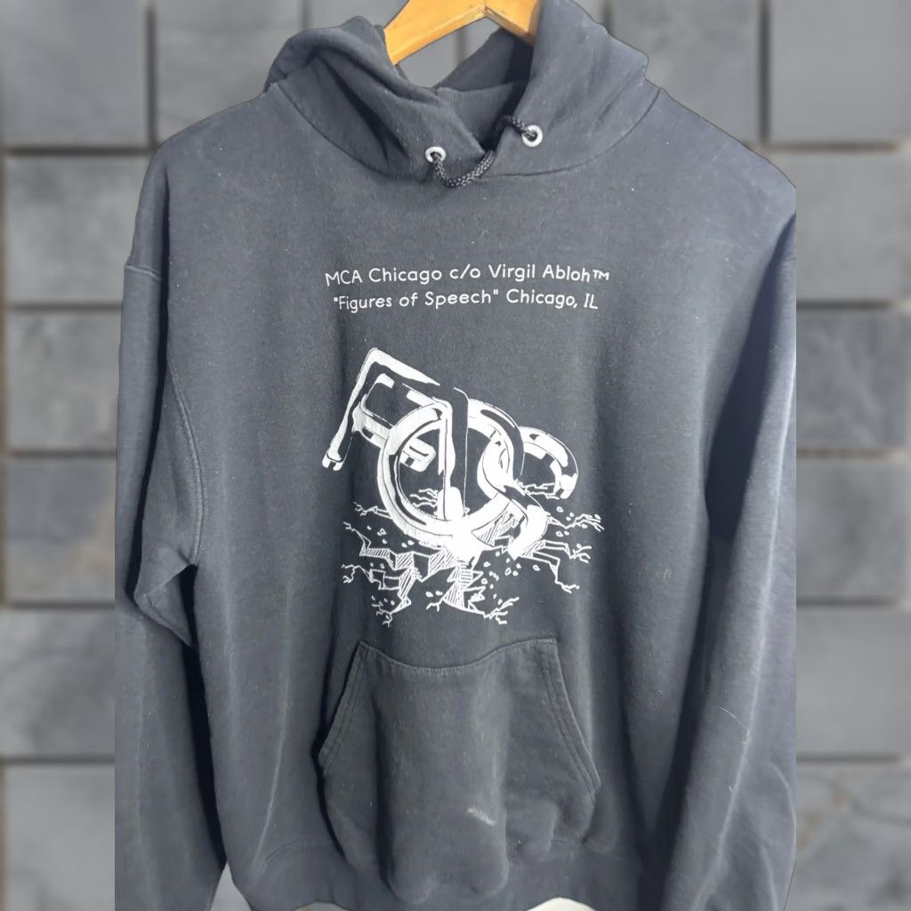 Champion Champion Hoodie Mens M Black MCA Chicago Virgil Abloh Figures Of Speech Hoodie Pullover Graphic Print Embroidered Logo C Patch Mens Size US M / EU 48-50 / 2 - 1 Thumbnail