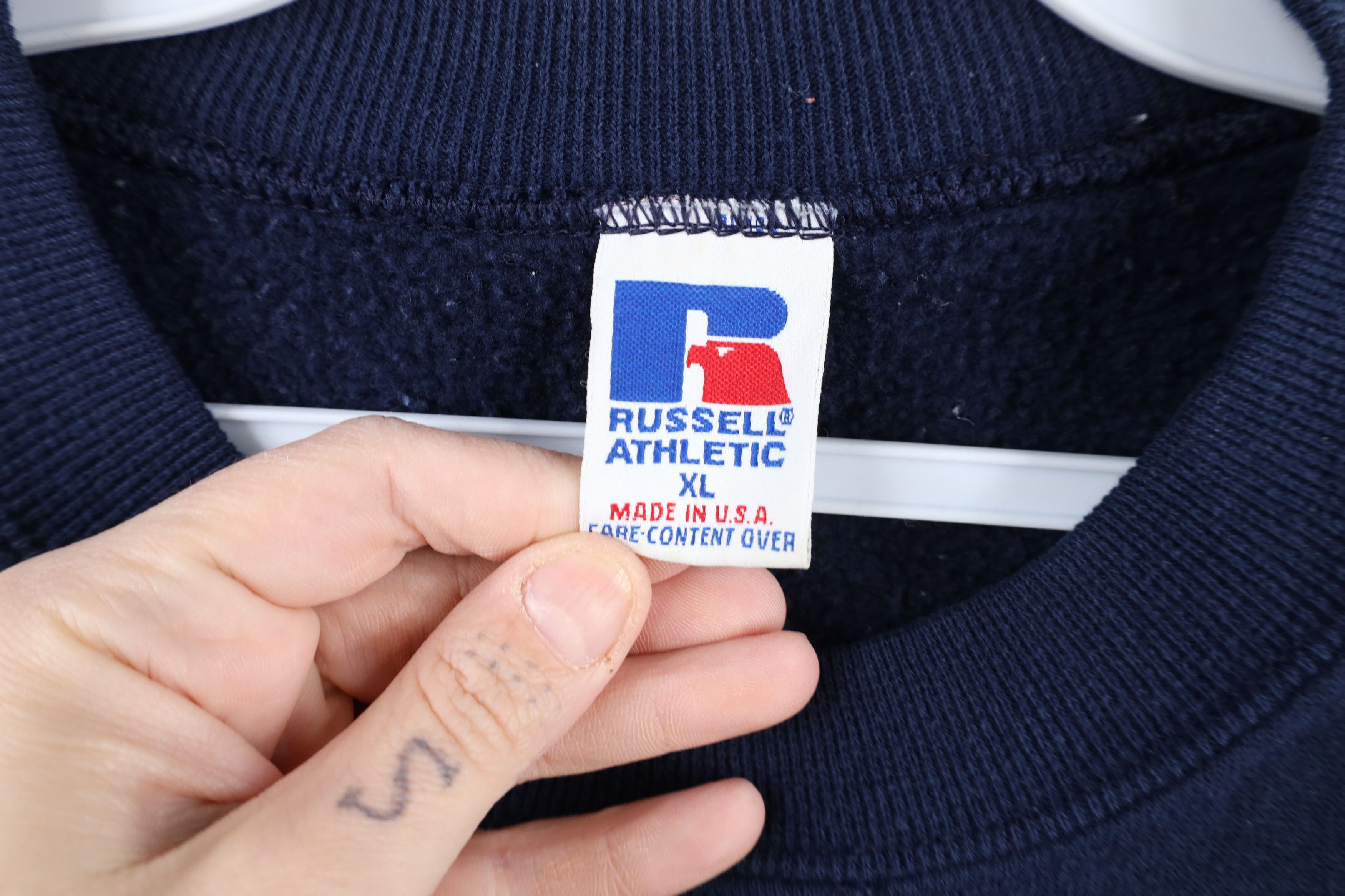 Russell Athletic × Vintage Vintage 90s Russell Athletic Crewneck Sweatshirt Blue USA Size US XL / EU 56 / 4 - 10 Thumbnail