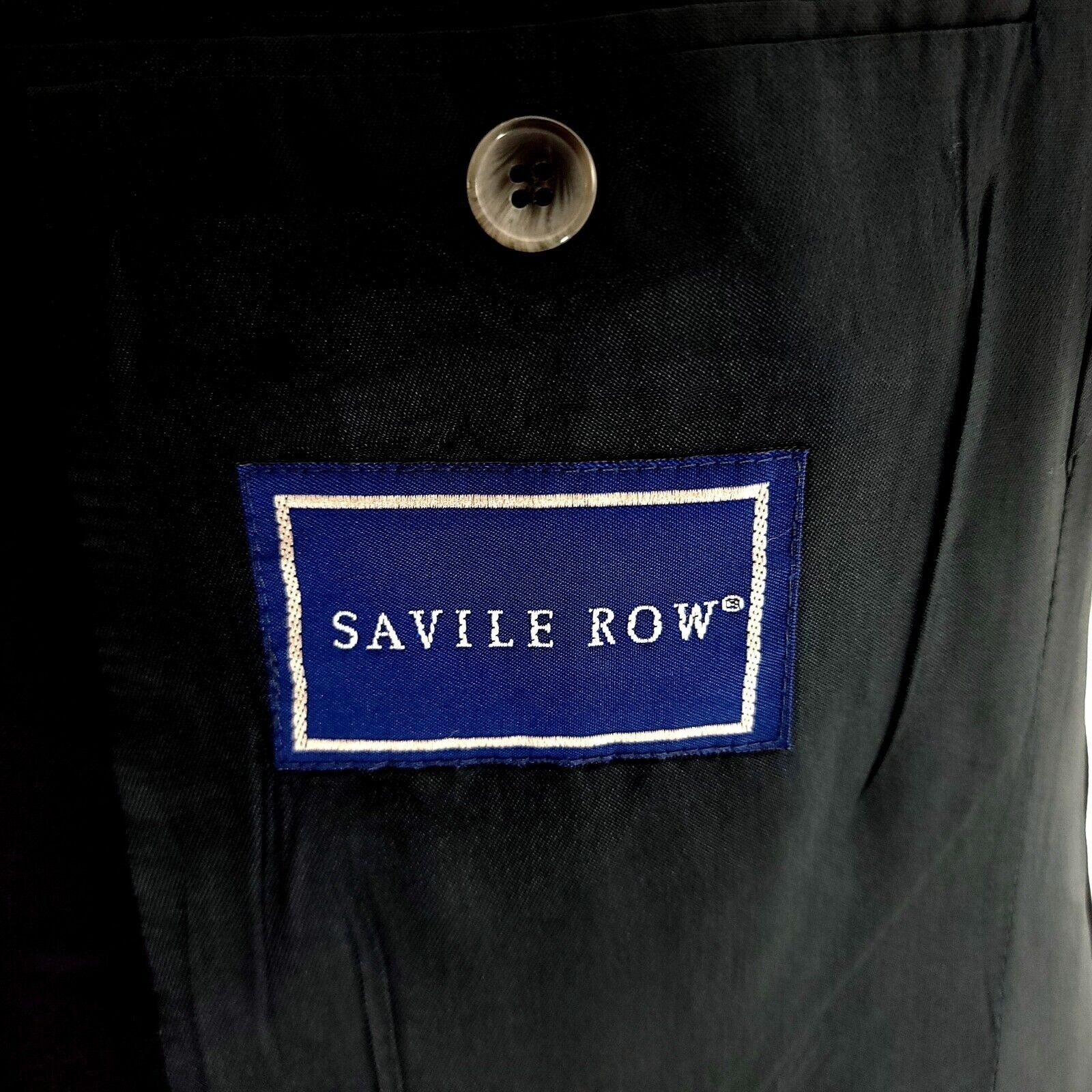 Savile Row DAMAGED Savile Row Wool 3 Gold Button Blazer 42R Blue Size 42R - 10 Thumbnail