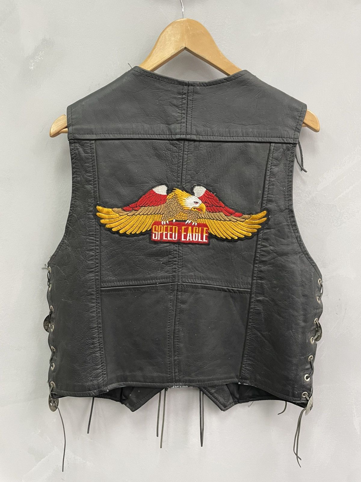 Vintage VINTAGE BIKER MOTO WESTERN Y2K LEATHER VEST JACKET Size US M / EU 48-50 / 2 - 7 Thumbnail