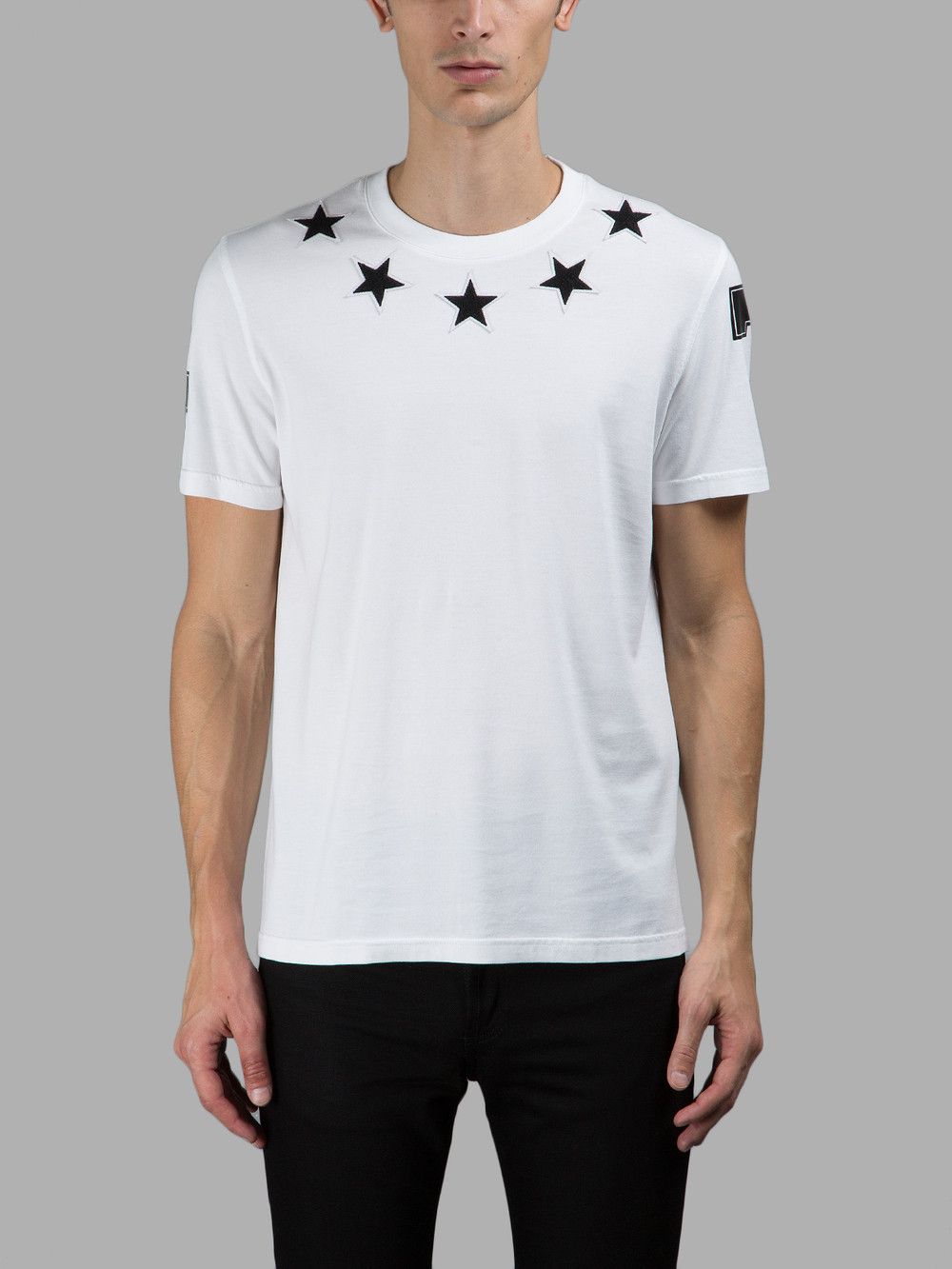 Givenchy White and Black Felt 5 Stars T-Shirt Size XS / US 0-2 / IT 36-38 - 2 Thumbnail