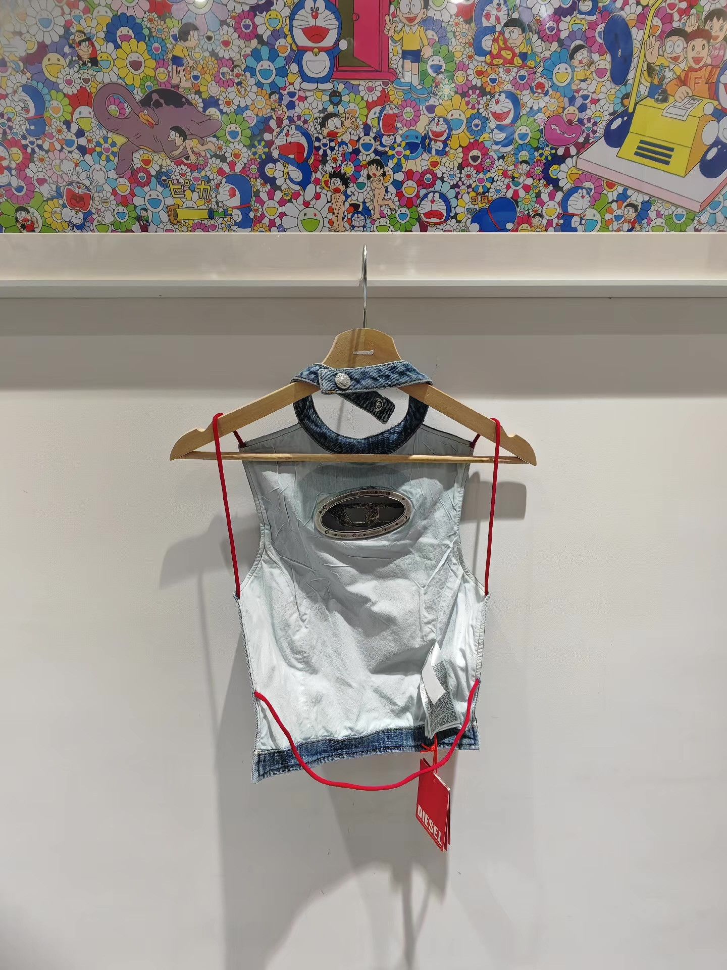 Diesel DIESEL SS23 Vintage Metal Cutout Logo Denim Crop Top Q15 Size M / US 6-8 / IT 42-44 - 2 Thumbnail