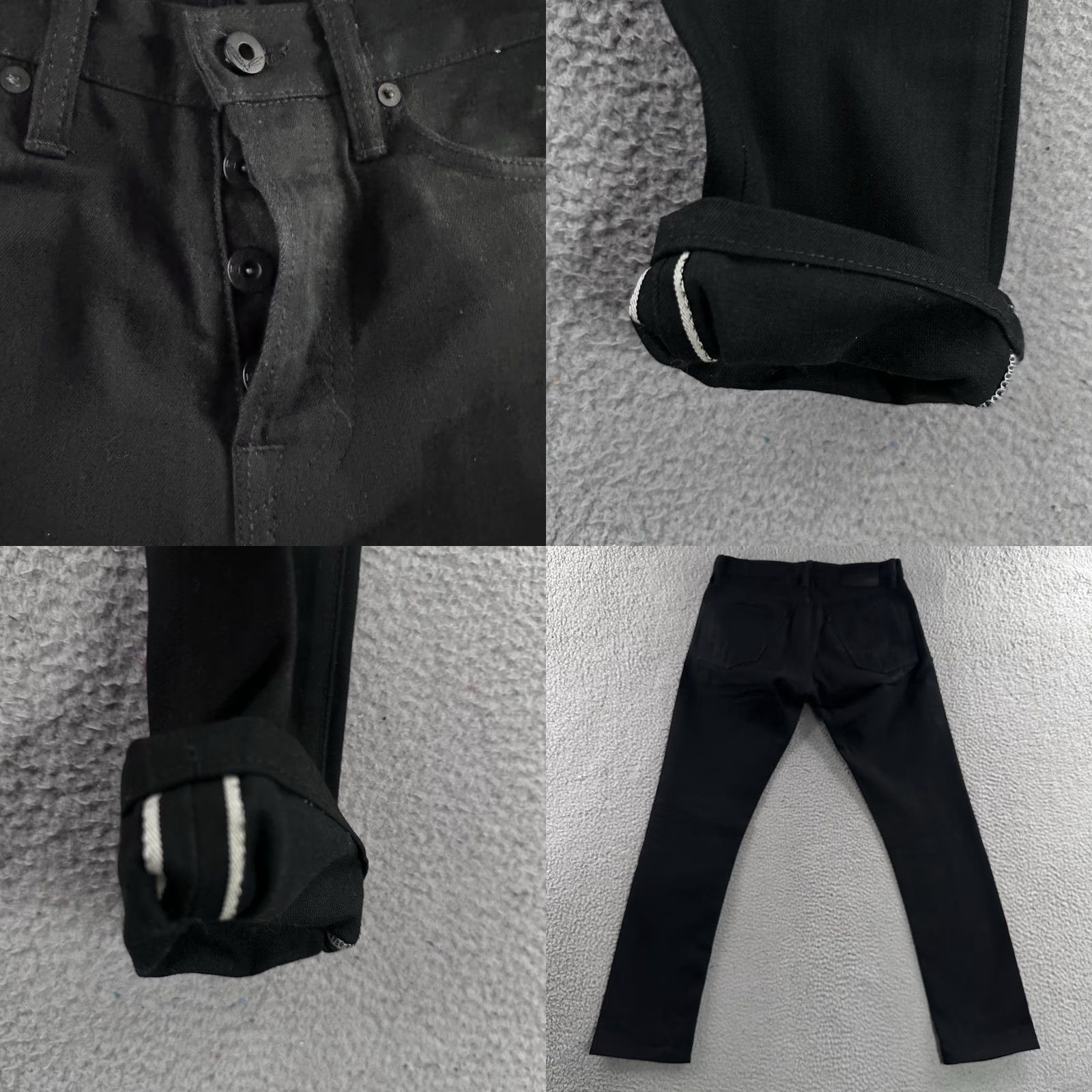 Rogue Territory RGT Mens Jeans Black Size 30x28 SK Skinny Signature Six Pocket Selvedge Denim Mens Jeans Black 30x28 Skinny Six Pocket Selvedge Denim Size US 30 / EU 46 - 9 Thumbnail