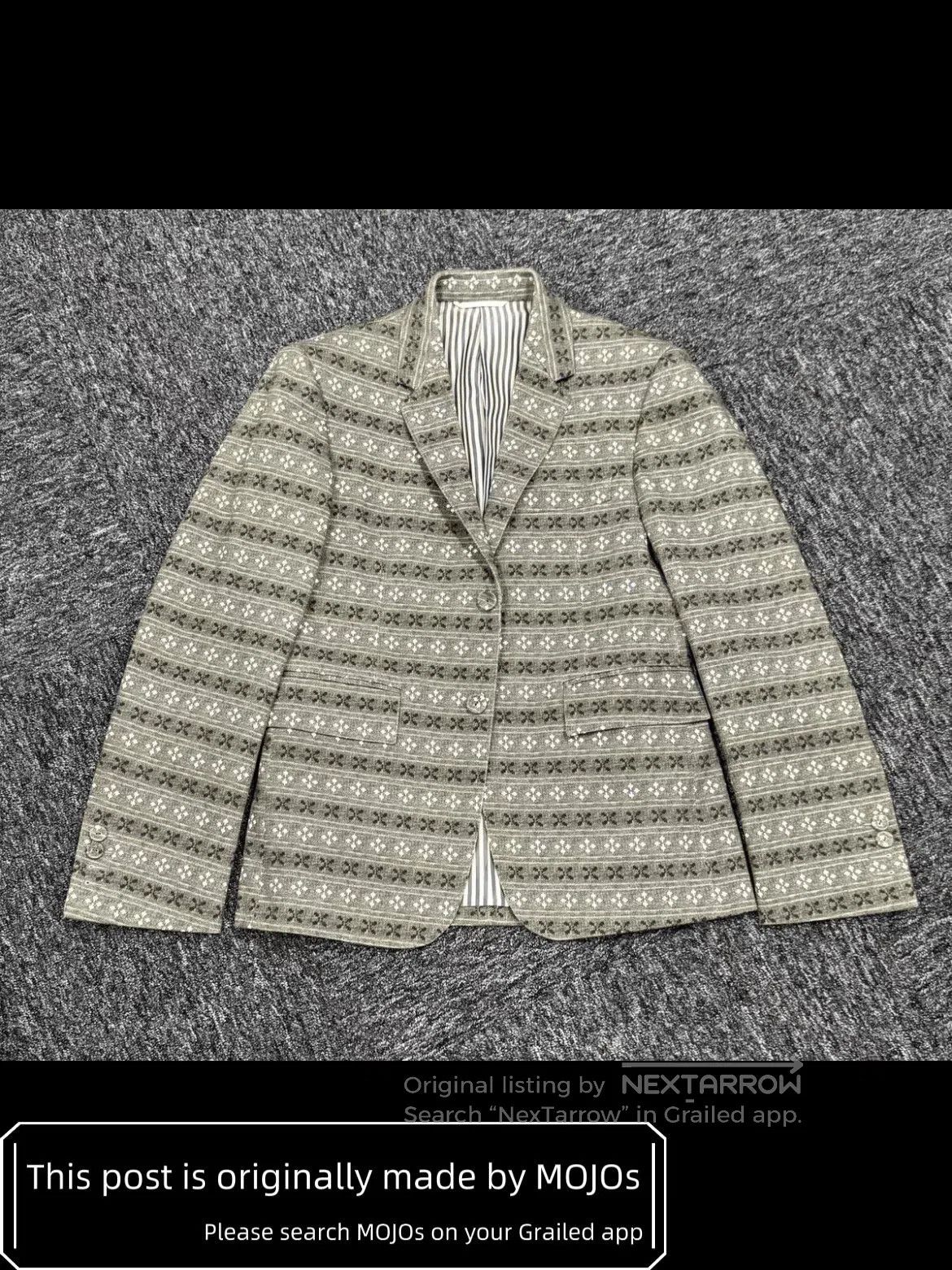 Thom Browne Sz 0 Thom Browne Gray Ethical Pattern Blazer Jacket. Size US XS / EU 42 / 0 - 3 Thumbnail