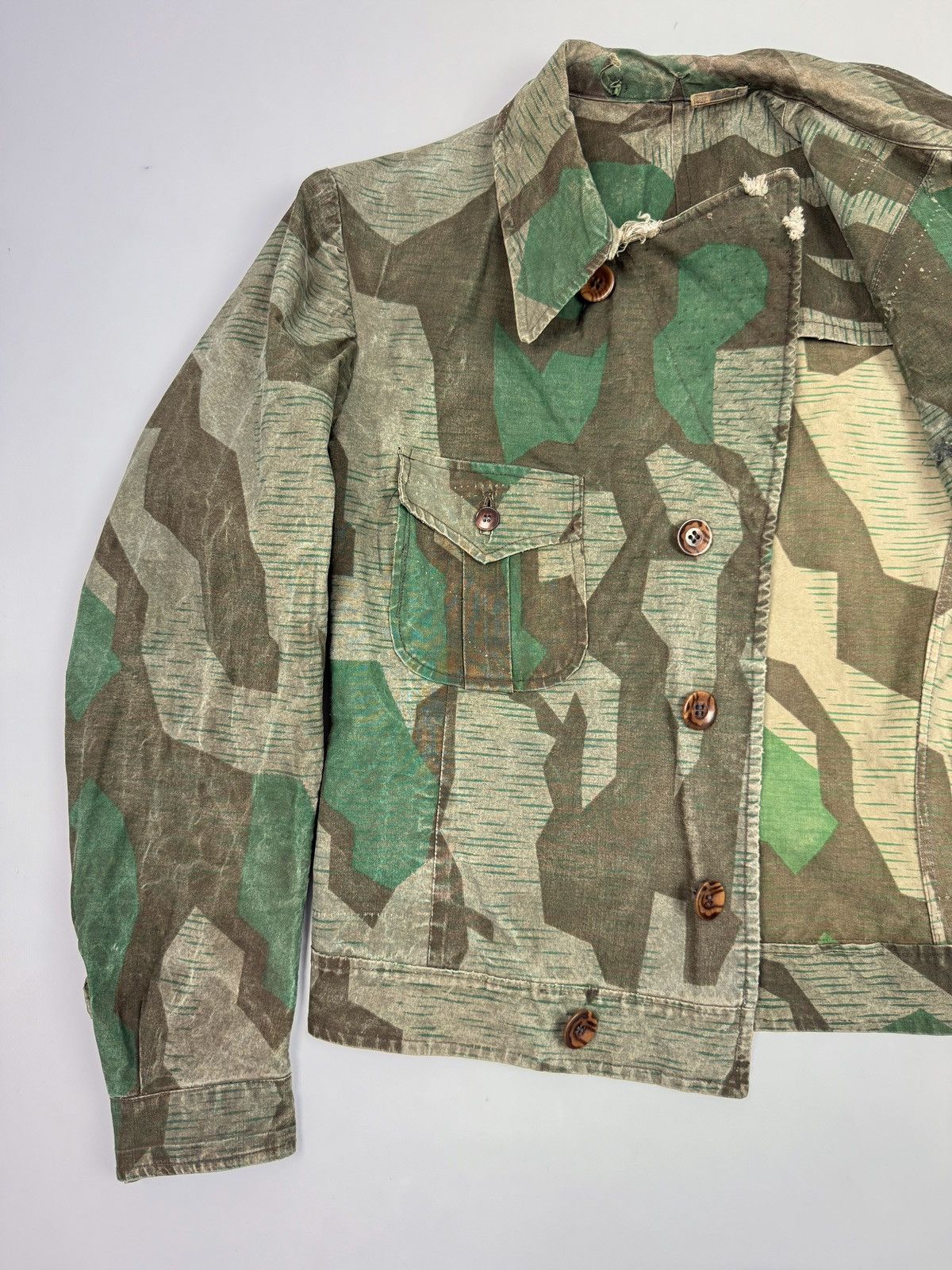 Vintage 40s 50s WW2 German Splinter Camo Heer Cyclist Rider Jacket Size US S / EU 44-46 / 1 - 7 Thumbnail