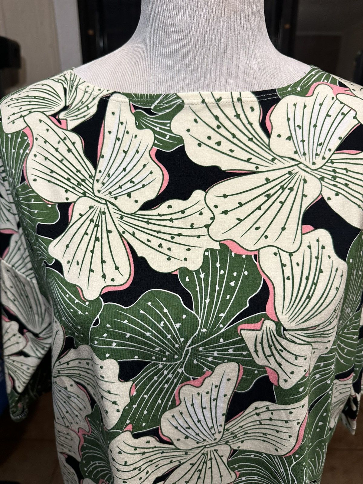 Other PreOwned Fighting Eel Green Hawaiian Print Blouse Women's S Size S / US 4 / IT 40 - 3 Thumbnail