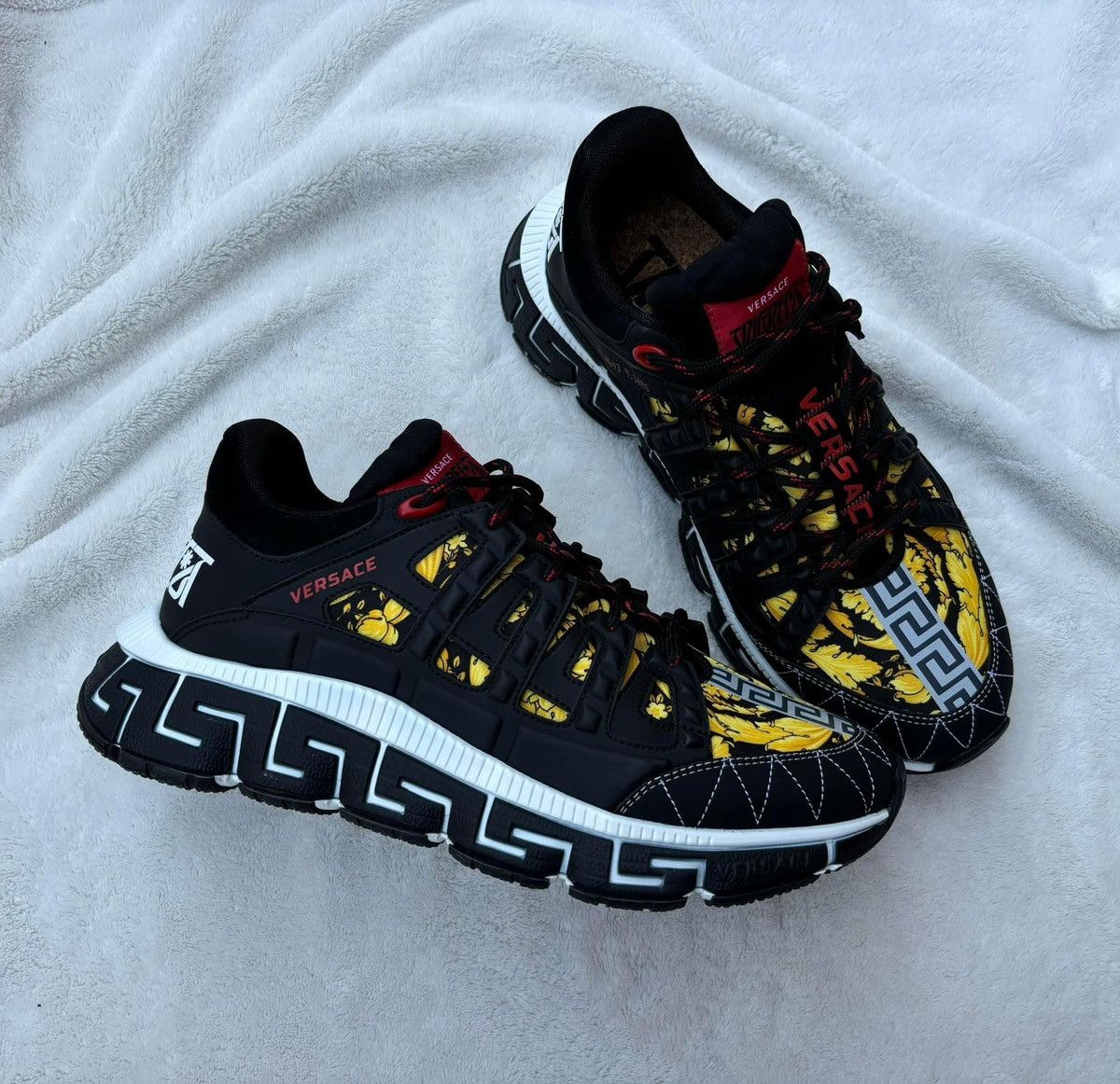 Versace TriGreca Black/Gold/Red Sneakers