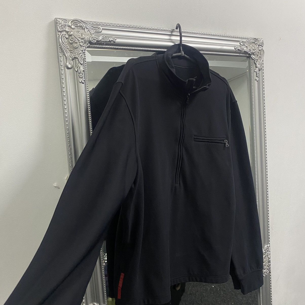 Prada Prada 1/4 Zip Hoodie Vintage Red Tab Half Size US XL / EU 56 / 4 - 4 Thumbnail