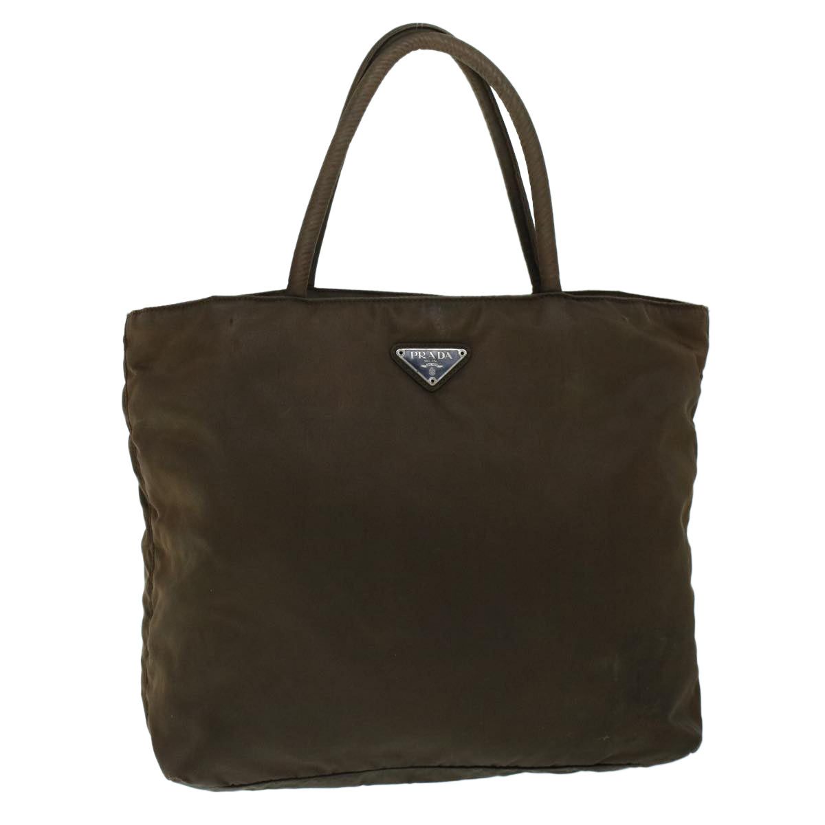 image of Prada Hand Bag Nylon Brown Auth Ac2166, Women's