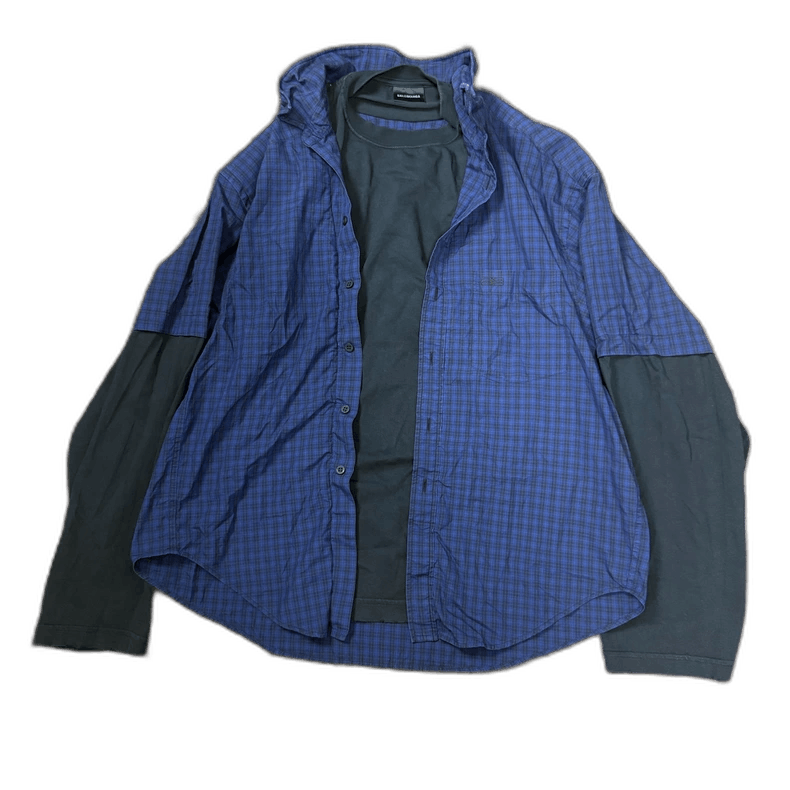 Balenciaga Balenciaga FW22 Check Layered Long Sleeve Top Size US S / EU 44-46 / 1 - 1 Thumbnail