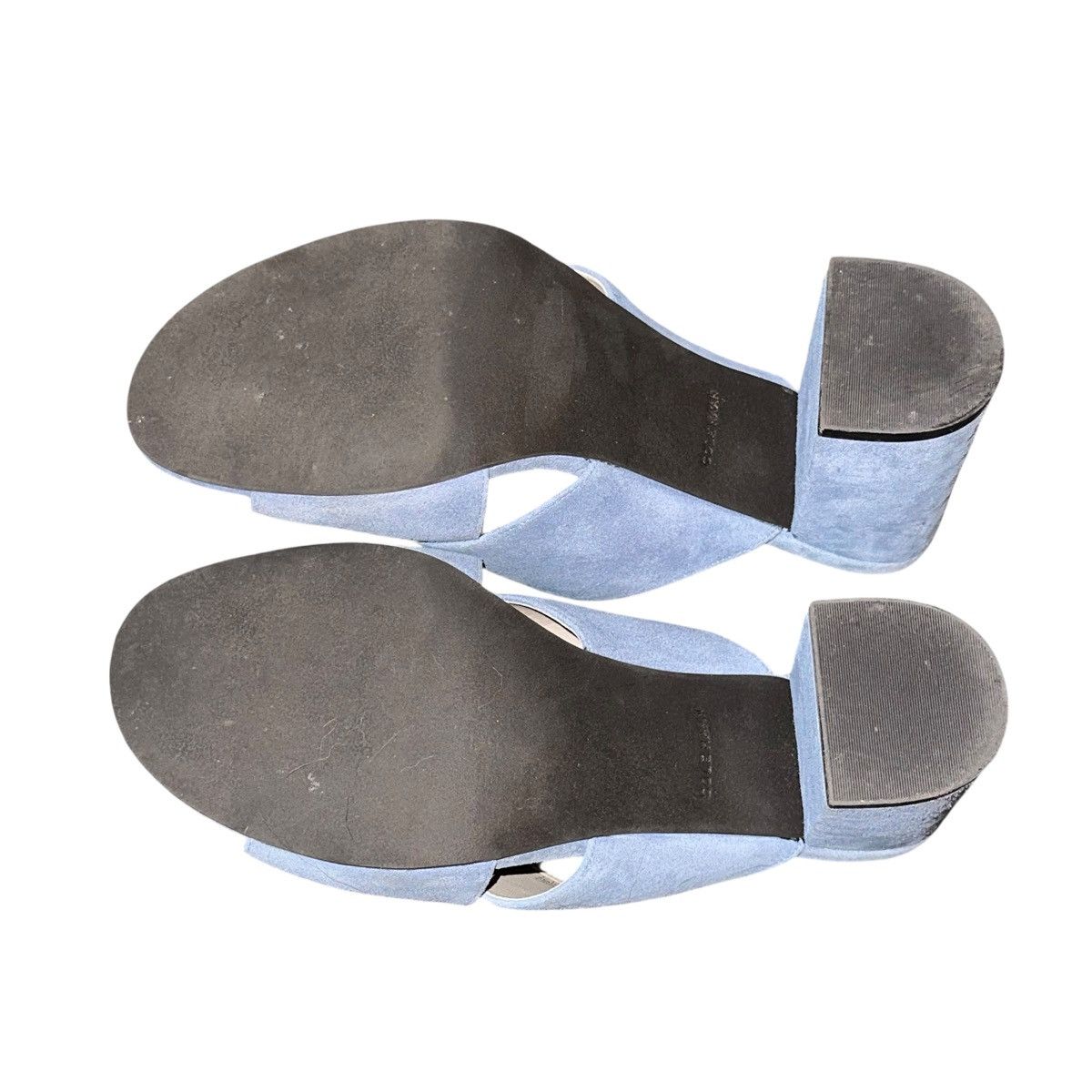 Cole Haan Cole Haan blue suede criss cross block heel open mule sandal Size US 8.5 / IT 38.5 - 5 Thumbnail