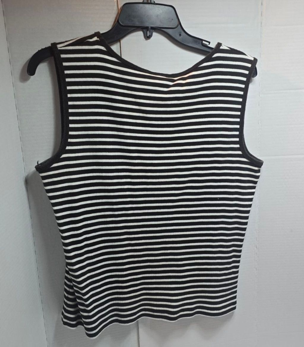 Brooks Brothers Women's Brooks Brothers Striped Tank Top L Black White Size L / US 10 / IT 46 - 3 Thumbnail