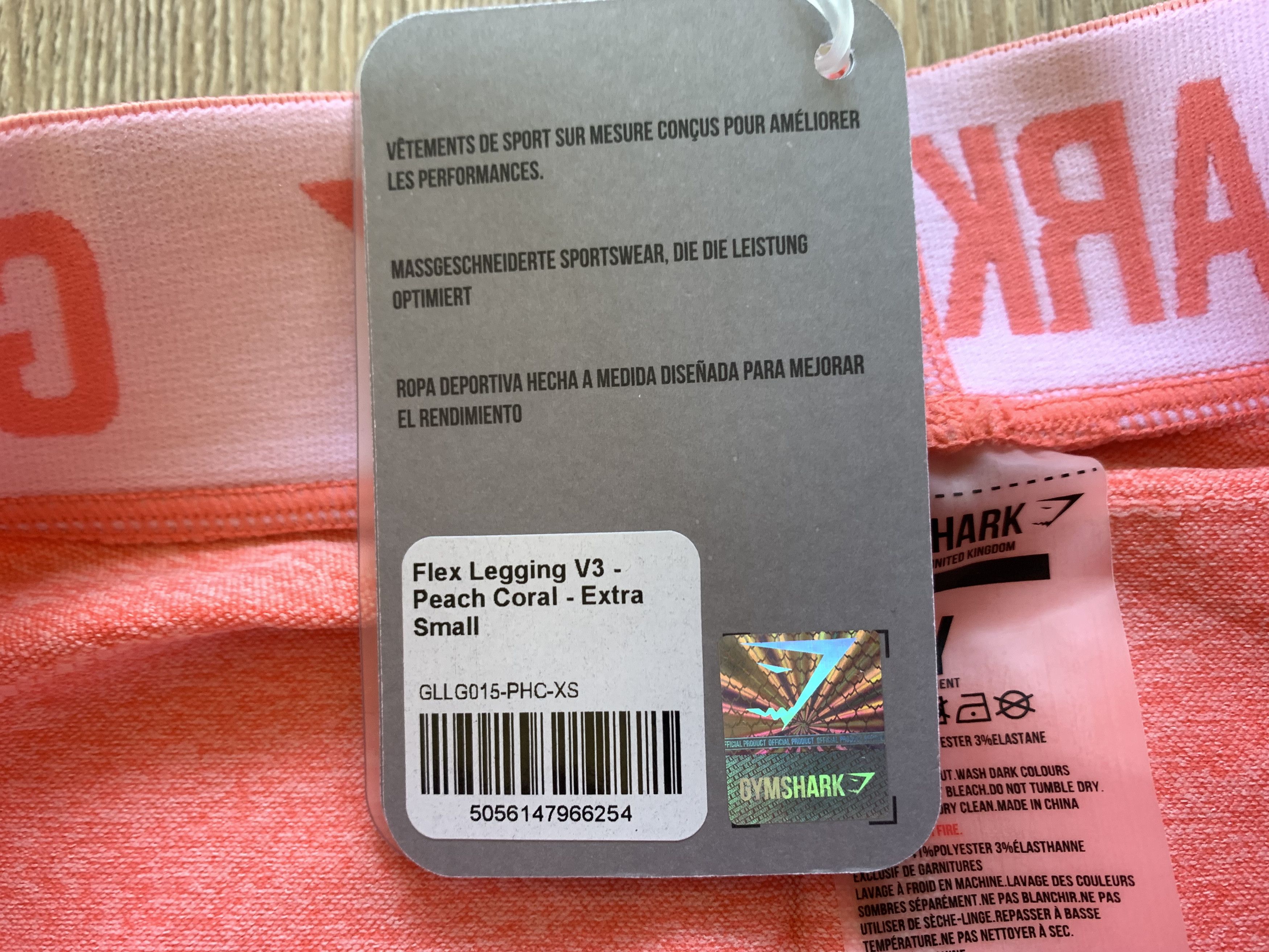 Gymshark New Gymshark Flex Gym Peach Coral Leggings V3 Size 27" / US 4 / IT 40 - 6 Thumbnail