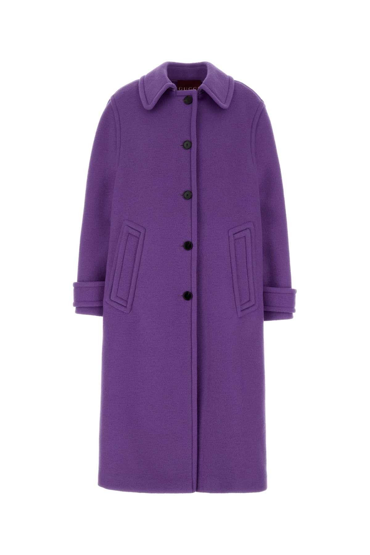 Gucci Purple Wool Blend Coat Size S / US 4 / IT 40 - 1 Thumbnail