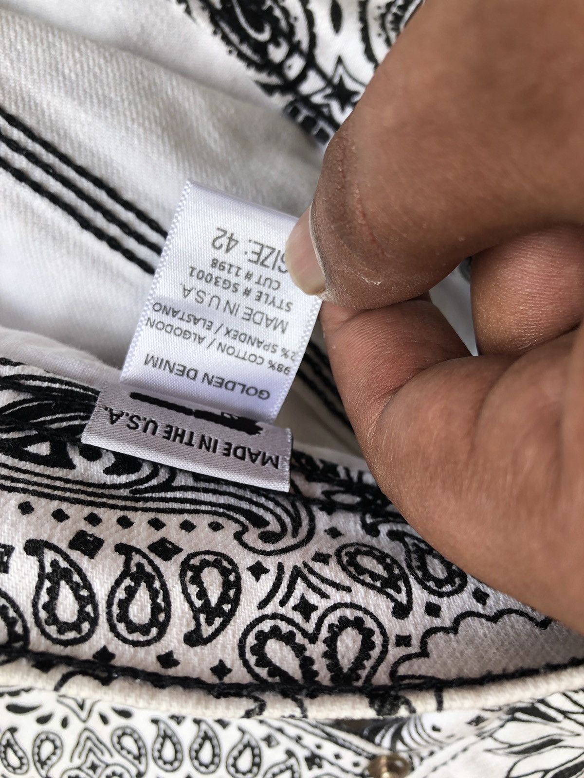 If Six Was Nine Paisley Flared Jeans Silence is Golden Size US 42 / EU 58 - 10 Thumbnail