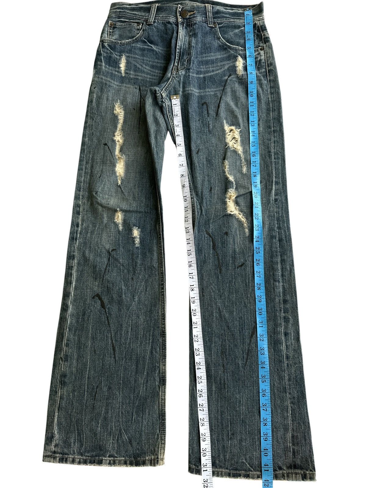 Kapital Distress Flare honeycomb unbrand buckleback 30x42 Size US 30 / EU 46 - 7 Thumbnail