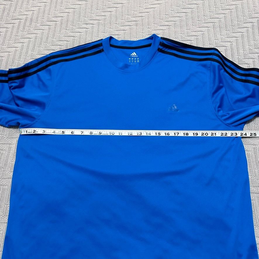 Adidas Adidas blue classic three stripe athletic shirt size XL Size US XL / EU 56 / 4 - 4 Thumbnail