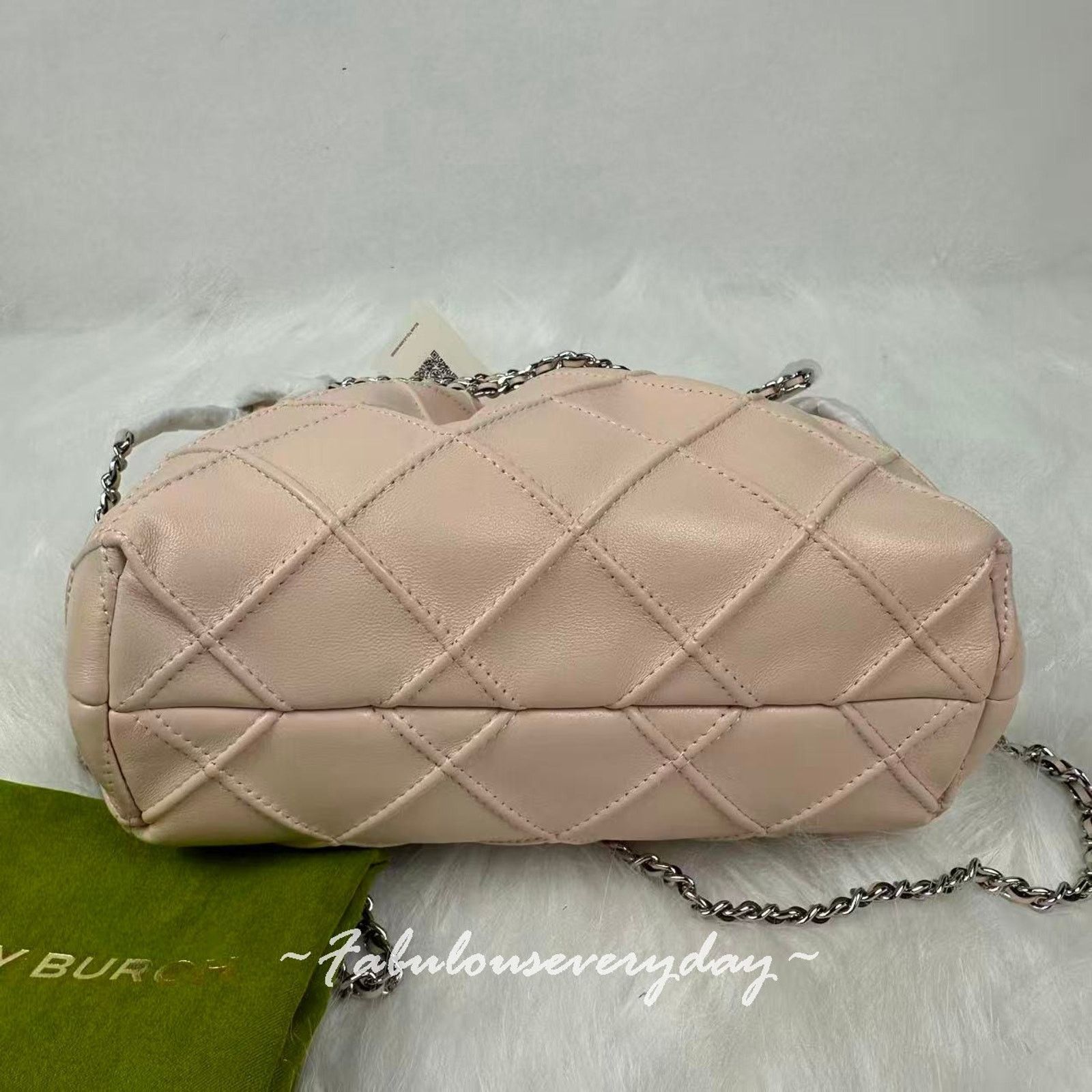Tory Burch Tory Burch Mini Fleming Soft Hobo Chain Strap Leather/ Pink Size ONE SIZE - 8 Thumbnail