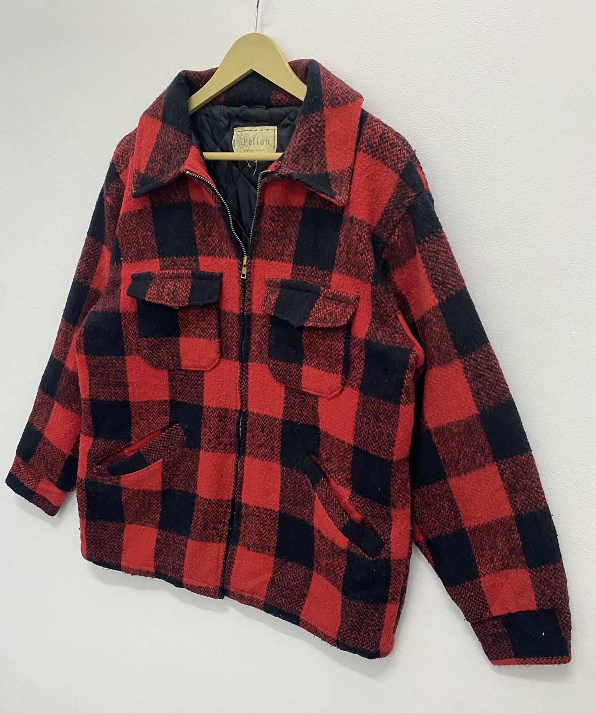 Flannel Vintage Melton Flannel Wool Jacket Size US M / EU 48-50 / 2 - 2 Thumbnail