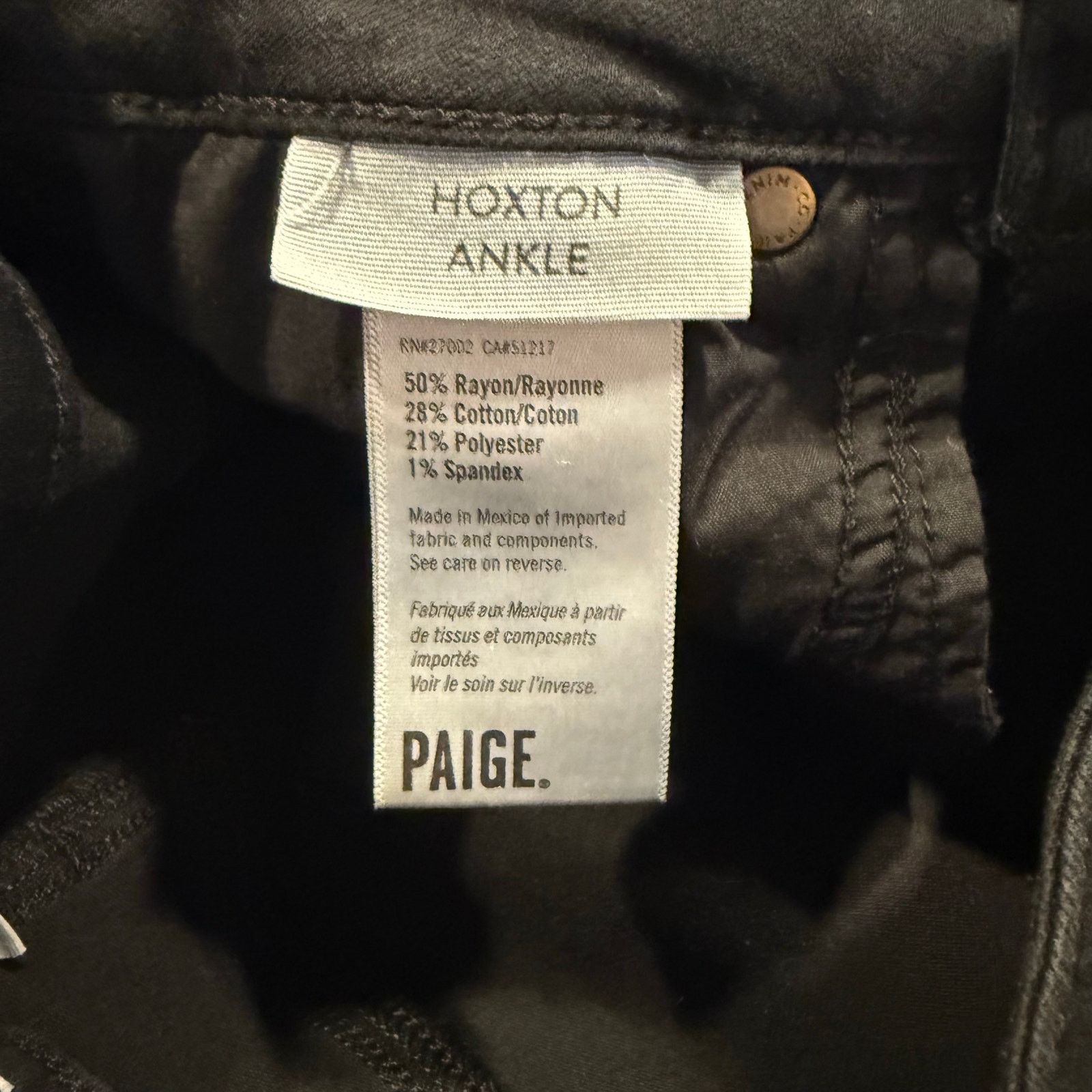 Paige Paige Women’s Black Hoxton Ankle Jeans Size 24 Size 24" / US 00 / IT 34 - 4 Thumbnail