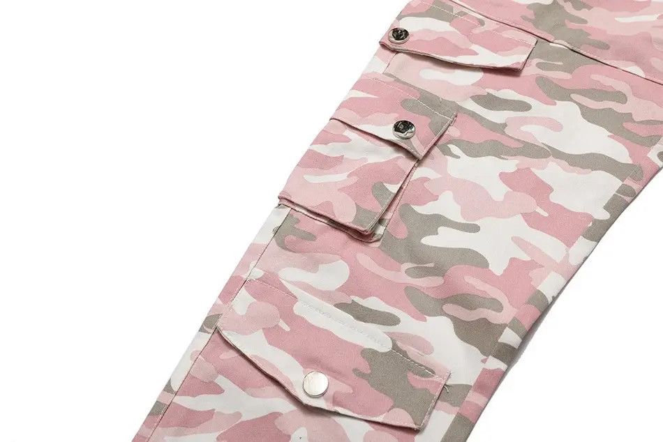 Japanese Brand Camouflage Patchwork Jeans Cargos Y2K Pockets Zipper Baggy Size US 32 / EU 48 - 6 Thumbnail