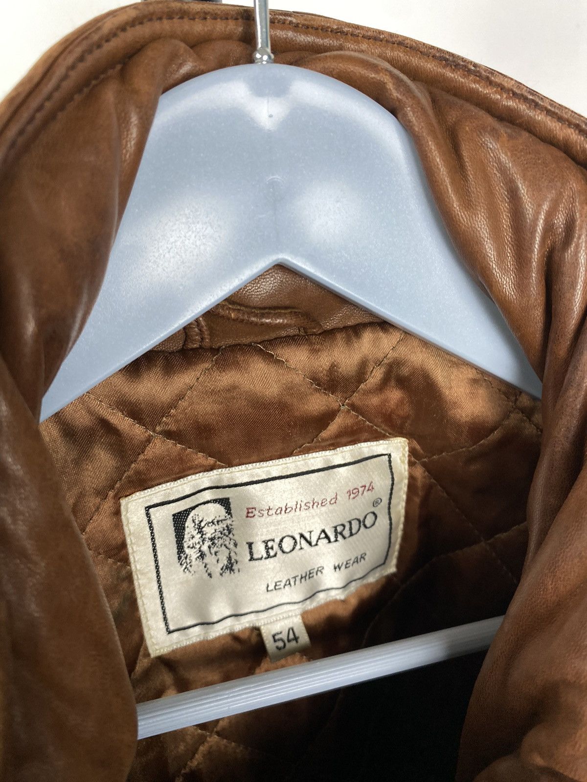 Japanese Brand × Leather Vintage Crazy Leonardo Japanese Real Leather Coat Jacket Size US L / EU 52-54 / 3 - 6 Thumbnail
