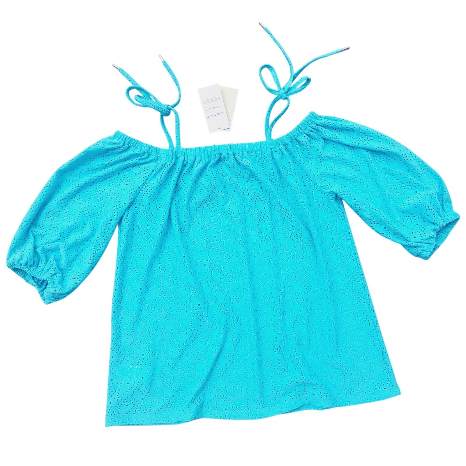 Michael Kors Michael Kors Women Eyelet Jersey Off-The-Shoulder Top XS Size XS / US 0-2 / IT 36-38 - 3 Thumbnail