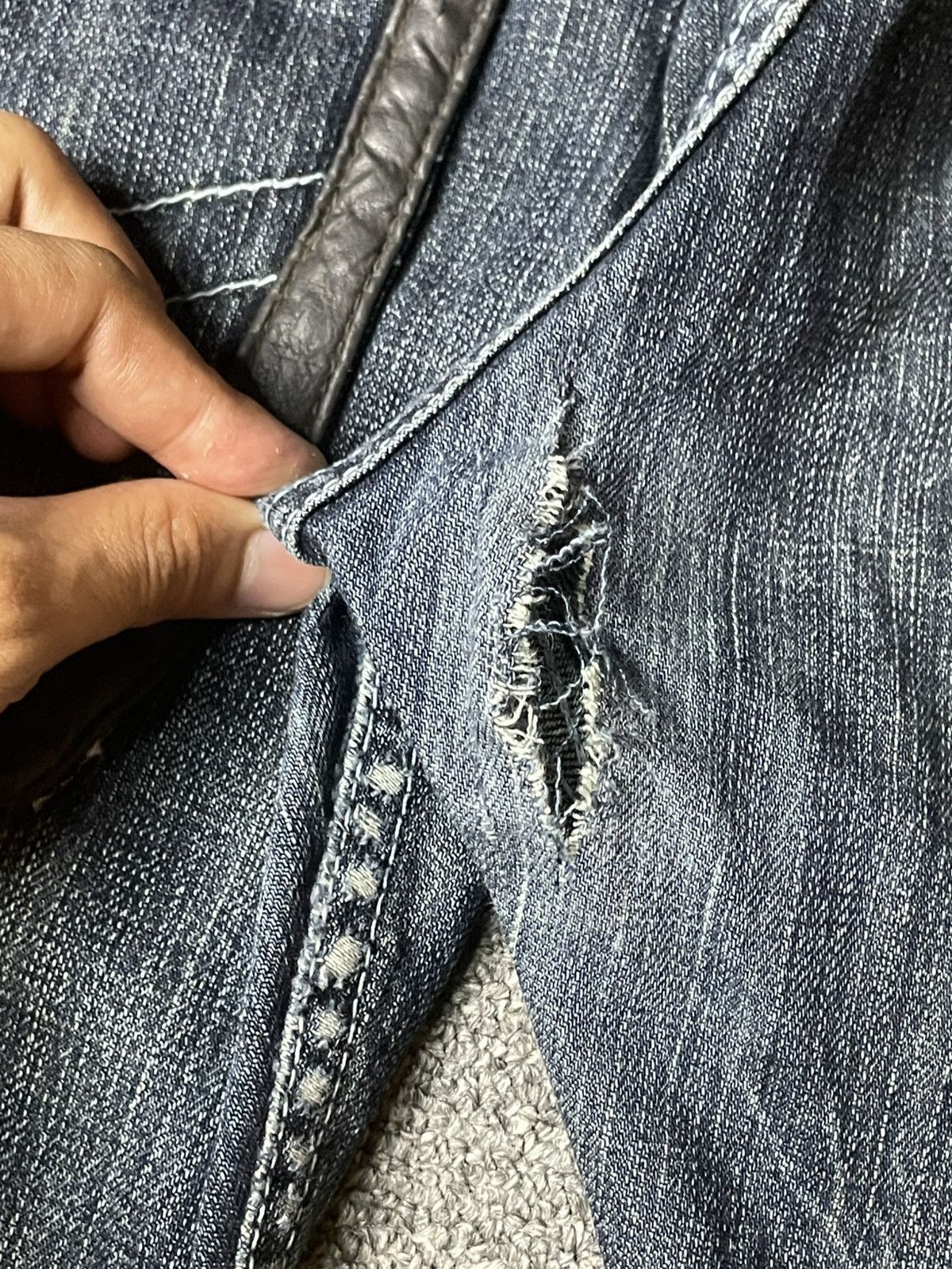 Japanese Brand × Vintage Vintage ORIRIN Brand Distressed Punk Jeans (112) Size US 35 - 16 Thumbnail