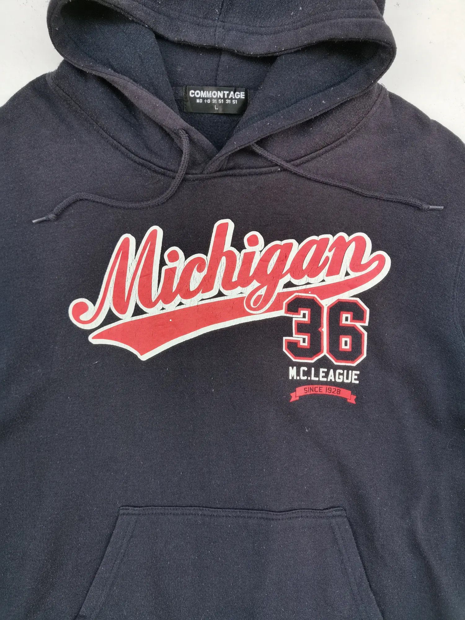 Japanese Brand Rare!!! Michigan 36 M.C League Since 1928 Hoodie Sweatshirt Size US L / EU 52-54 / 3 - 6 Thumbnail