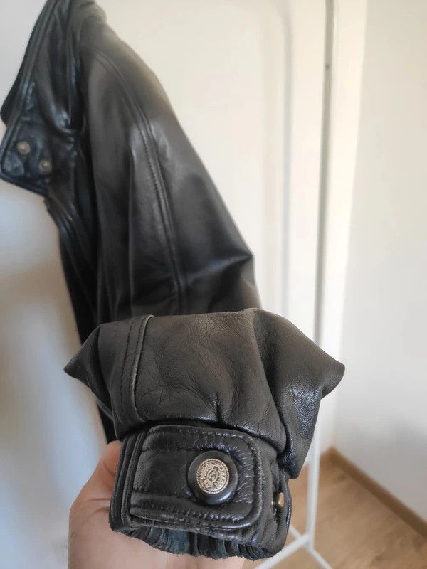 Leather Unique 90s Vintage Leather Coat Size M / US 6-8 / IT 42-44 - 10 Thumbnail
