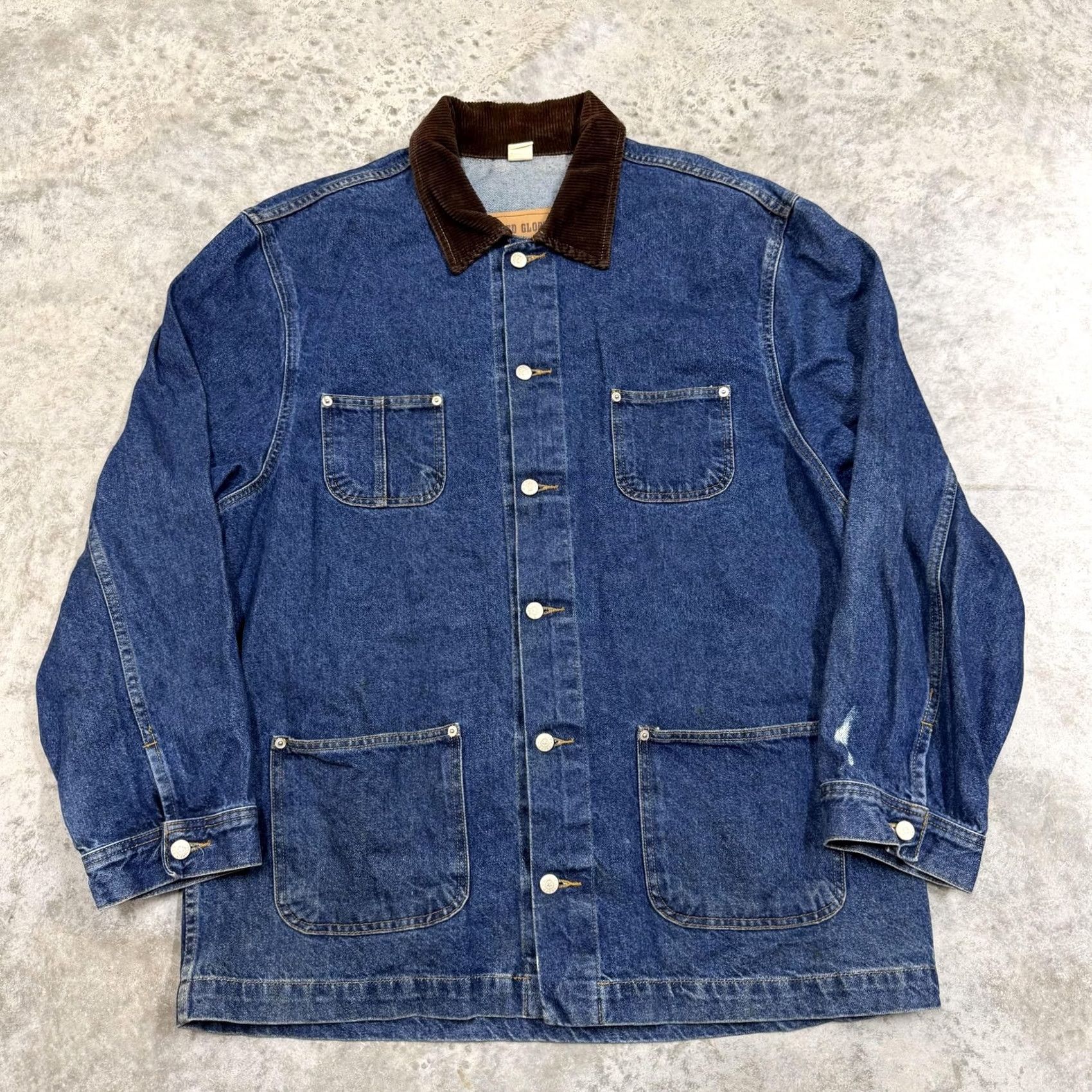 Faded Glory Faded Glory Coat Mens L Blue Denim Corduroy Collar Chore Workwear Jacket Size US L / EU 52-54 / 3 - 2 Thumbnail