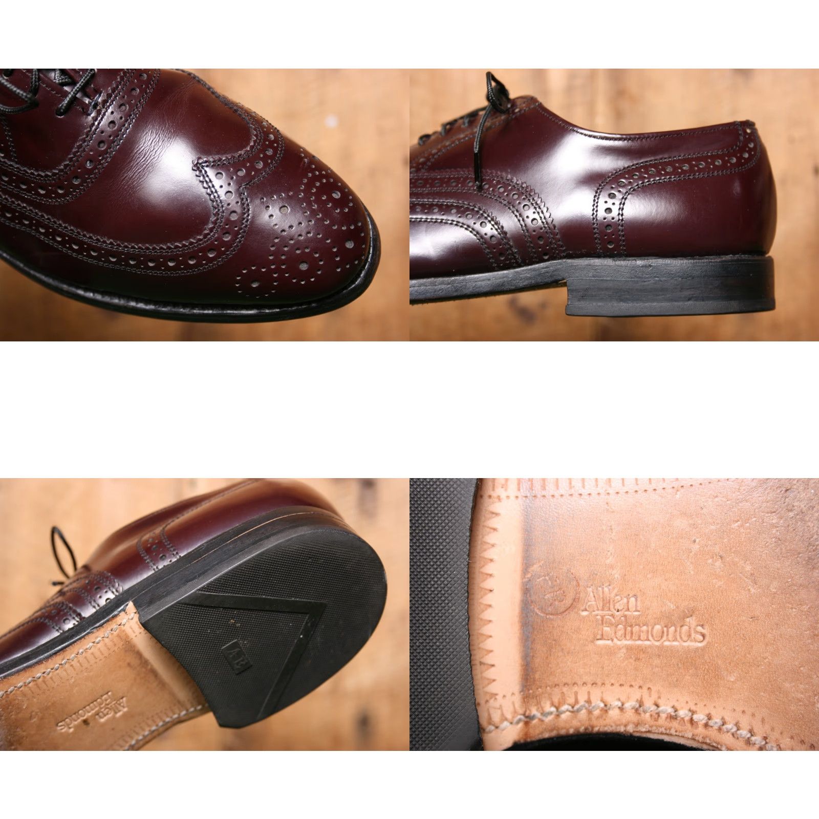 Allen Edmonds ALLEN EDMONDS Lloyd Burgundy Leather Brogue Wingtip Oxfords Sz. 9.5 C Dress Shoe Men Oxford Shoes Burgundy Leather Size US 10 / EU 43 - 8 Thumbnail