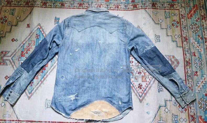 RRL Ralph Lauren RRL Ralph Lauren Destroyed patchwork denim shirt jacket Size US XS / EU 42 / 0 - 2 Thumbnail