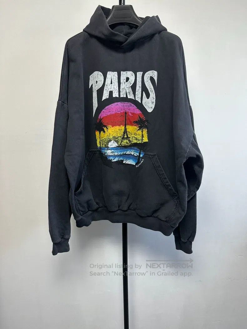 Balenciaga Balenciaga Letter Pattern Printed Hooded Long Sleeve Sweat Size US S / EU 44-46 / 1 - 1 Thumbnail