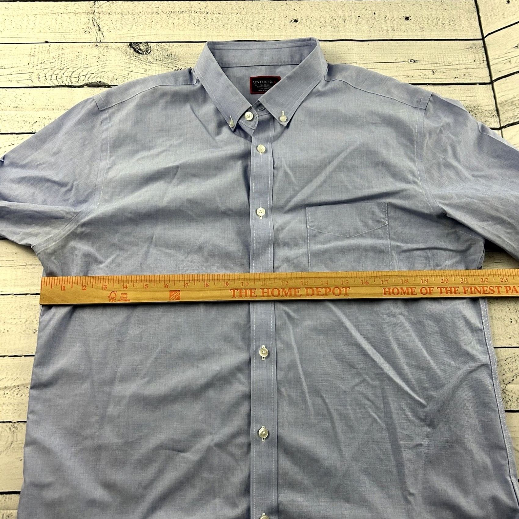 UNTUCKit UNTUCKit Slim Fit Wrinkle Free Long Sleeve Button Front Shirt Mens XL Blue Size US XL / EU 56 / 4 - 4 Thumbnail