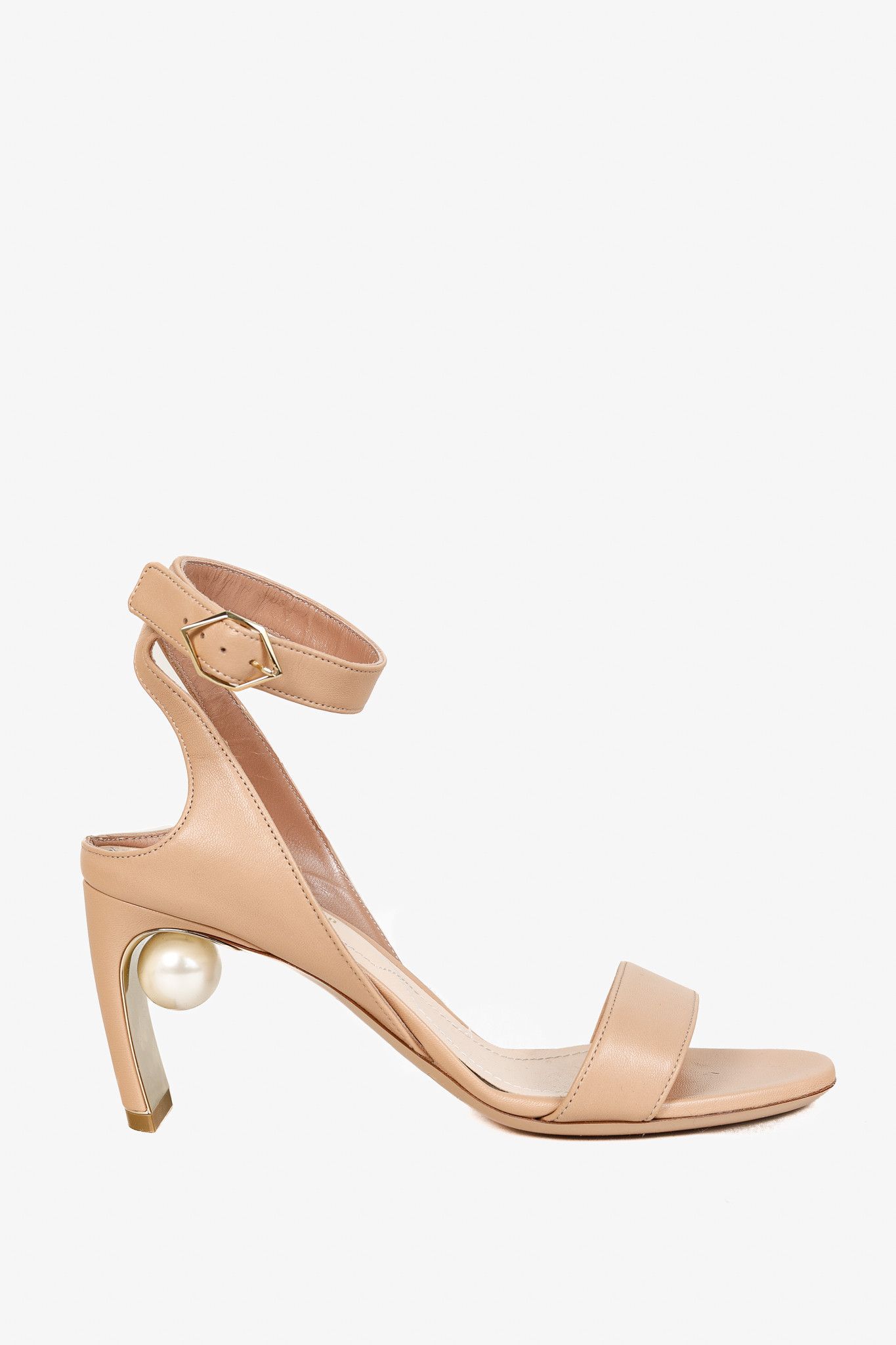 Nicholas Kirkwood Nicholas Kirkwood Lola Nappa Leather Pearl Inset Sandals Size US 6.5 / IT 36.5 - 1 Thumbnail