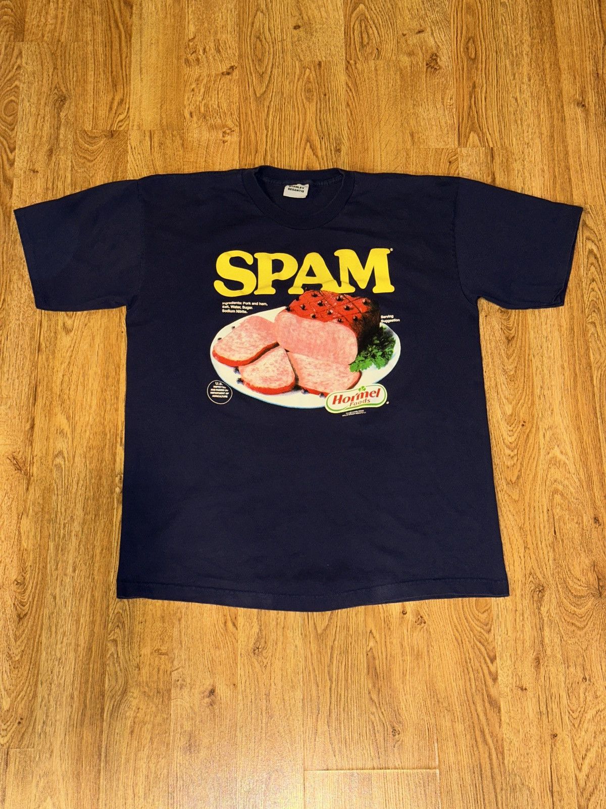 Hanes VTG Spam Shirt XL Stanley Desantis Made In USA Single Stitch Size US XL / EU 56 / 4 - 1 Thumbnail