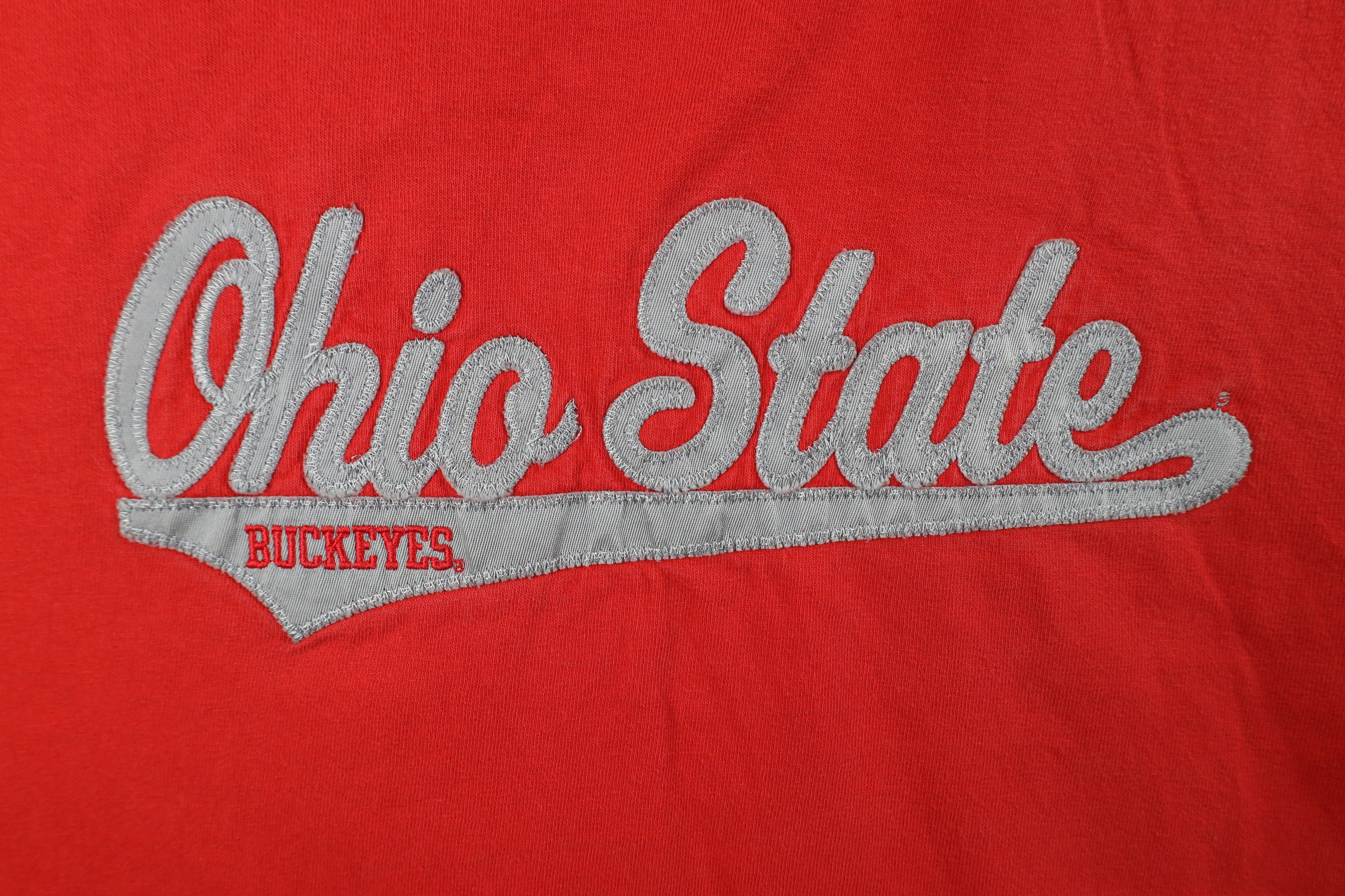 Vintage Vintage 90s Spell Script Ohio State University T-Shirt Red Size US XL / EU 56 / 4 - 4 Thumbnail