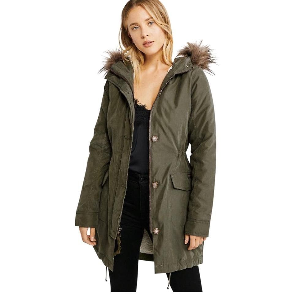 Abercrombie & Fitch Abercrombie & Fitch Sherpa Lined Parka - XXS - Navy Green Size XXS / US 00 / IT 34 - 3 Thumbnail