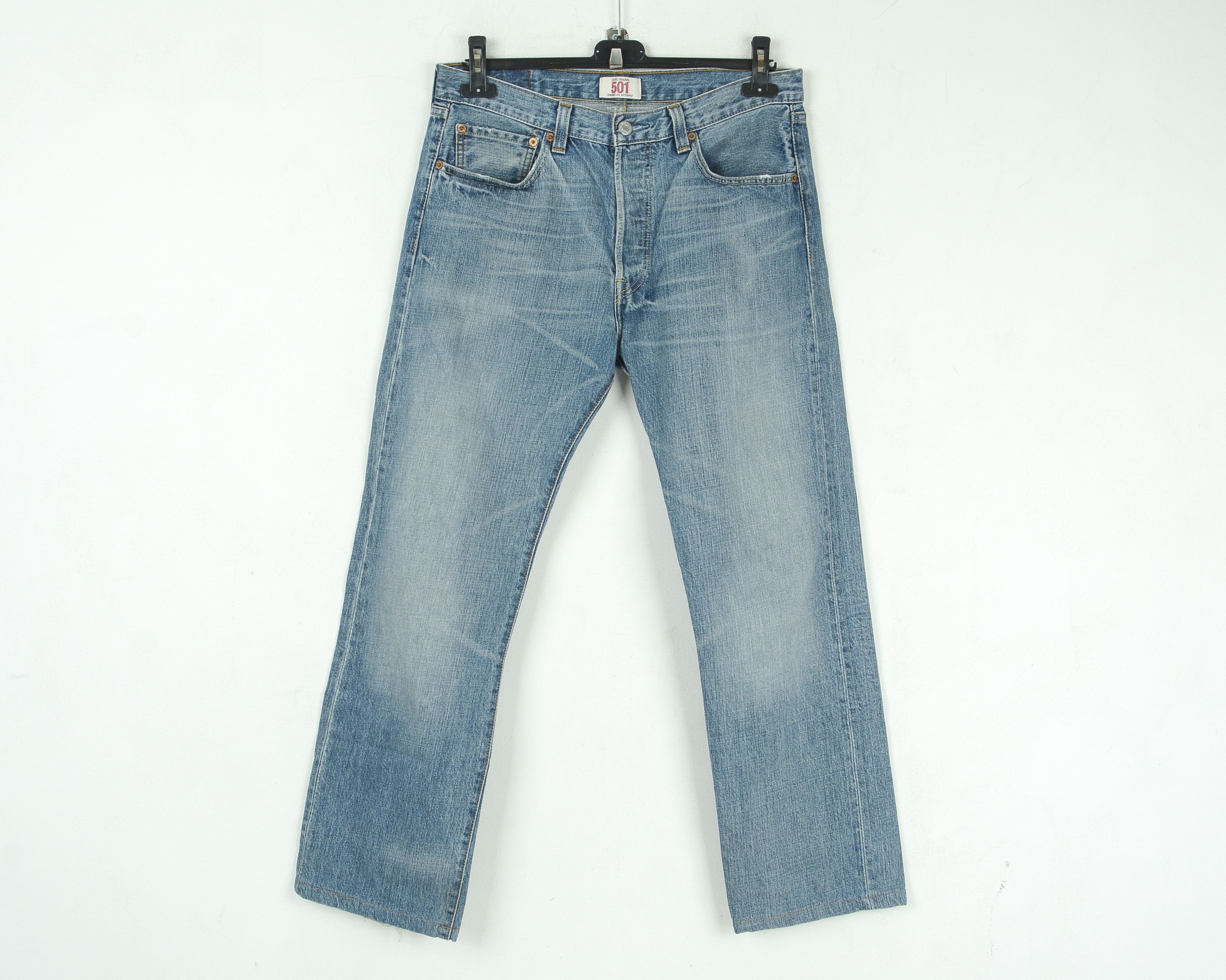 Levi's 501 Jeans W33 L30 Reg Straight Denim Pants Trousers Blue Size US 33 - 2 Thumbnail