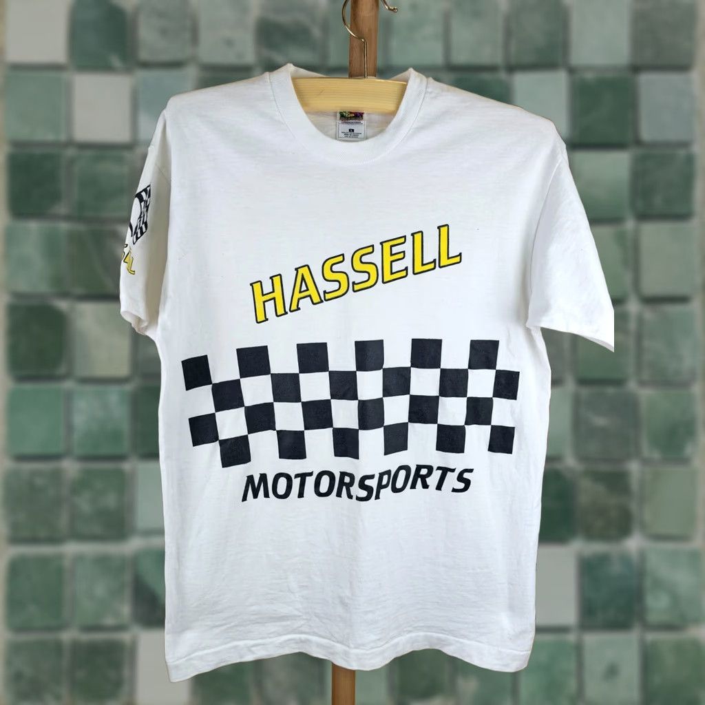 Vintage VINTAGE 90' HASSELL MOTORSPORTS SINGLE STITCH WHITE COTTON T-SHIRT SZ LARGE Size US L / EU 52-54 / 3 - 1 Thumbnail