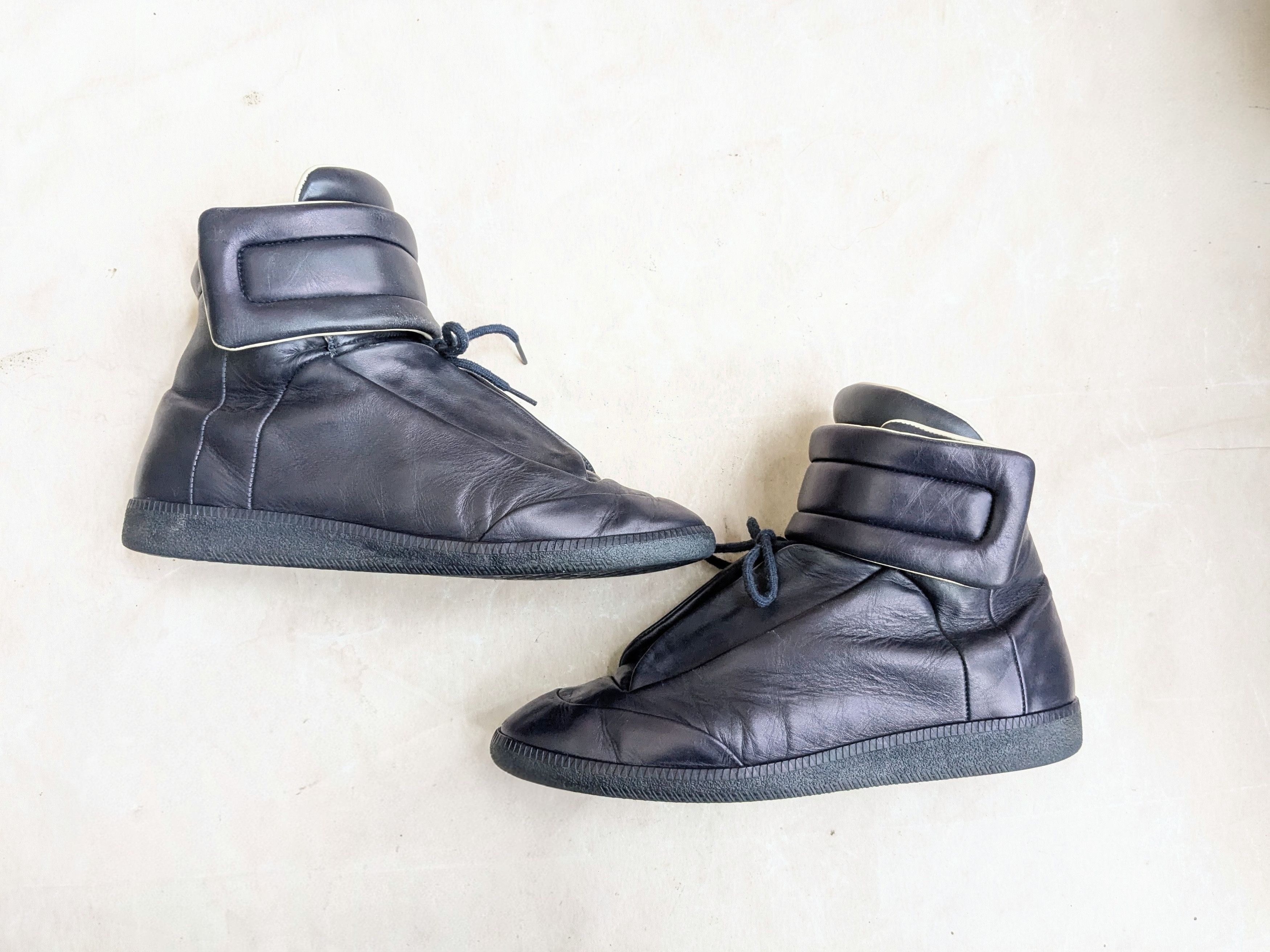 Maison Margiela Maison Margiela Future Navy Blue 11 44 High Tops Leather Size US 11 / EU 44 - 1 Thumbnail