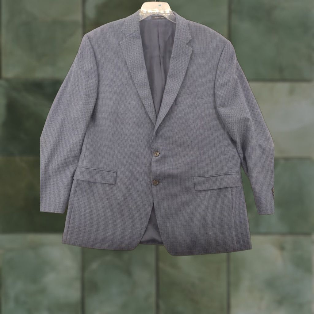 Ralph Lauren Lauren Ralph Lauren Blazer Mens 46L Beige Houndstooth Wool Silk Sport Coat Size 50R - 1 Thumbnail