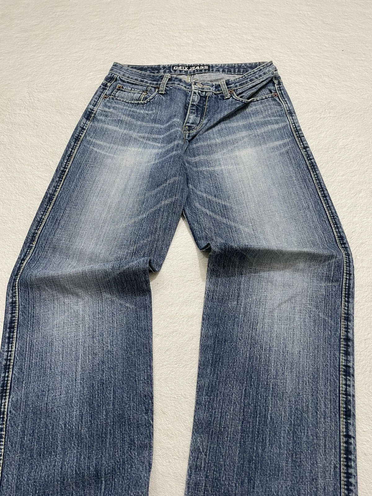 Japanese Brand 2000s Orix Jeans Distressed Wash Denim Y2K Size US 28 / EU 44 - 2 Thumbnail
